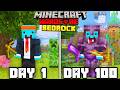 I Survived 100 Days In BEDROCK Minecraft Hardcore UPDATE