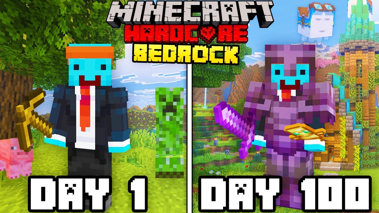 I Survived 100 Days in BEDROCK Minecraft Hardcore... UPDATE!