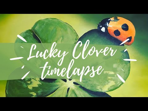 JeroenK - Lucky clover acrylic painting TIMELAPSE