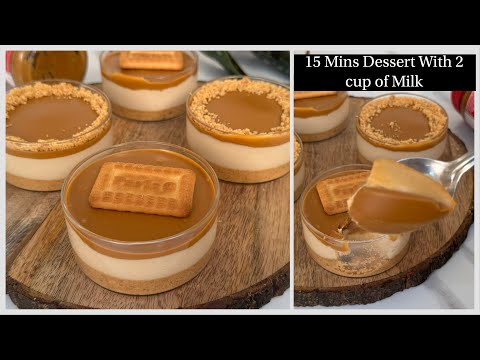 15 Minutes Instant Dessert with 2 Cups of Milk |Parle G & सिर्फ 2 कप दूध से Instant Biscoff Pudding
