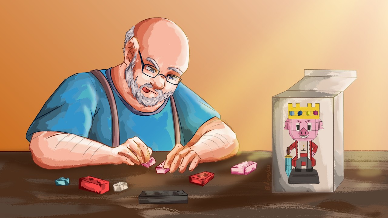 old man tells stories and builds new merch item