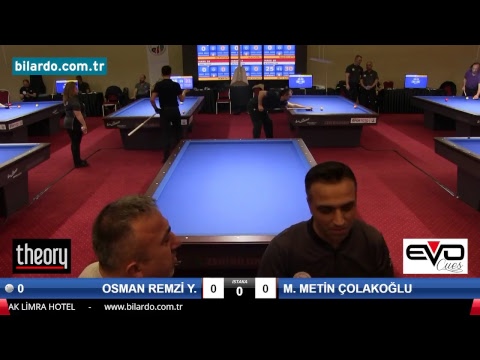 OSMAN REMZİ Y. & M. METİN ÇOLAKOĞLU Bilardo Maçı - 2018 ERKEKLER 1.ETAP-3. Tur