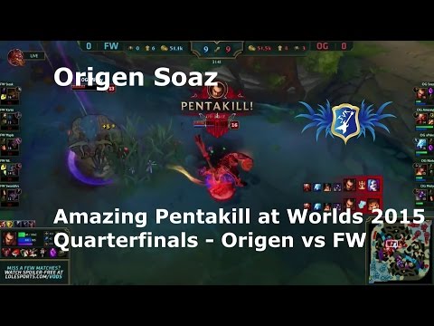 LoL - OG Soaz Amazing Pentakill - Quarter Finals at Worlds 2015
