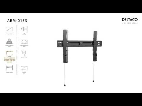 Pakeliamas sieninis laikiklis DELTACO OFFICE ypač plonas, 32"-55", 35kg, 100x100-400x400, juodas / ARM-0152 video