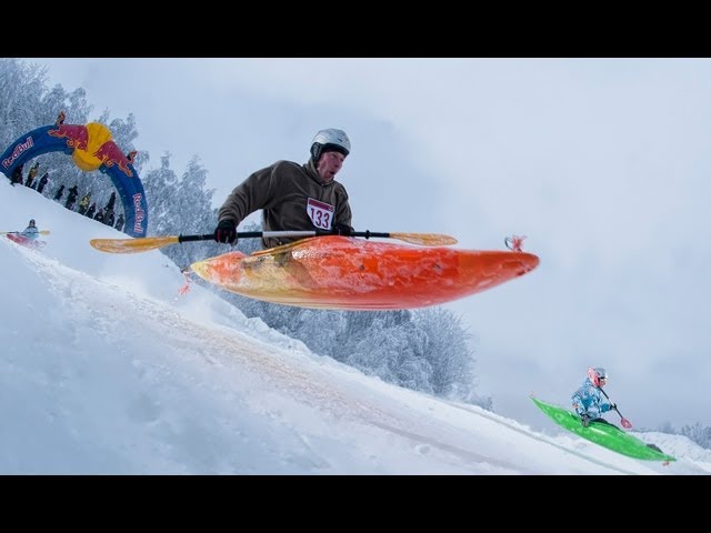 Snow Kayak Race in Estonia - Red Bull Snow Kayak 2013