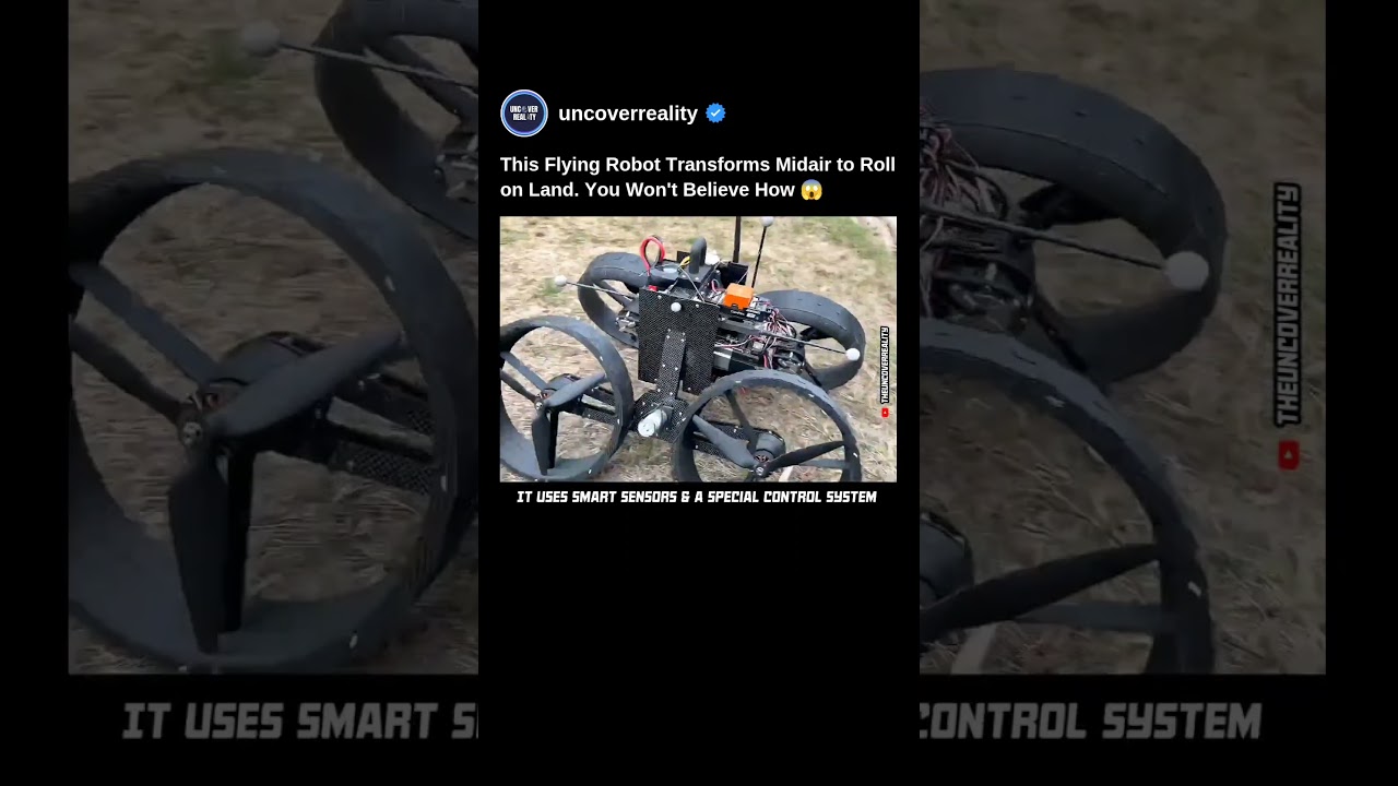 This Flying Robot (Drone) Transforms Midair to Roll On Land. You Won't Believe How 😱 #robot #shorts