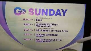 GTV Sunday Schedule (Part 2) [JAN-28 2024]