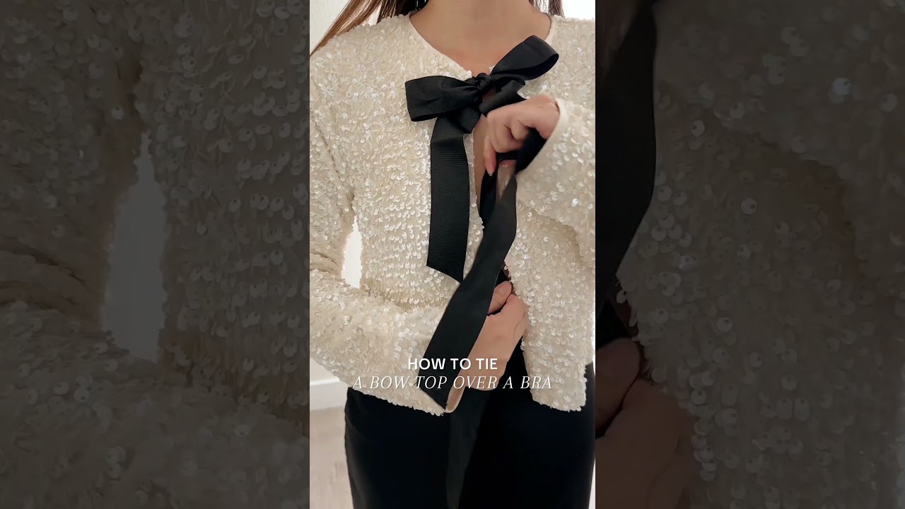 How to tie our cutest sequin jacket (with a bra!) ✨⁠ #fashionhack #lifehack #tutorial #ootd ⁠