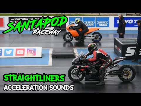 STRAIGHTLINERS 2020, MOTORBIKE ACCELERATION SOUNDS (Santa Pod Raceway)