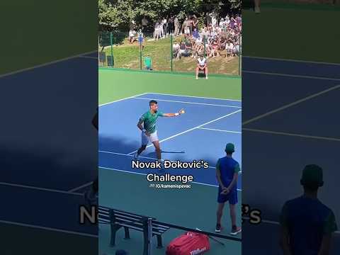 🤣 Novak Djokovic doing the hawk-eye himself during an exhibition in 2023. #tennis