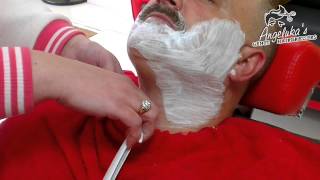 preview picture of video 'Angeluka's Gents Hairdressers - Hot Towel Shave (Part 3)'