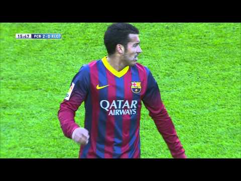 Gol de Pedro (2-0) en el FC Barcelona - Elche CF - HD
