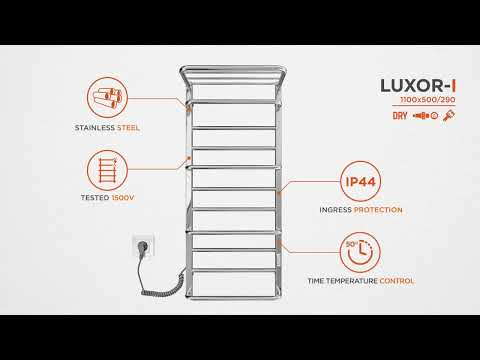 Электрический полотенцесушитель Mario Люксор-I TR 2.3.6102.11.P (4820111356881, 1100x500, хром/белый глянец/черный матовый/золото, универсальный, с таймером)