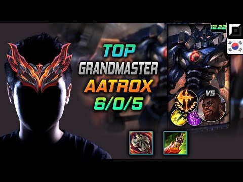 GrandMaster Top Aatrox Build Ravenous Hydra Conqueror - Aatrox Top vs K'Sante - LOL KR 12.22