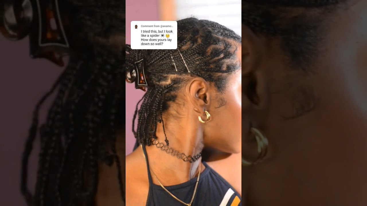 Mini braids on natural hair. How to: keep your roots flat. Mini braids maintenance.