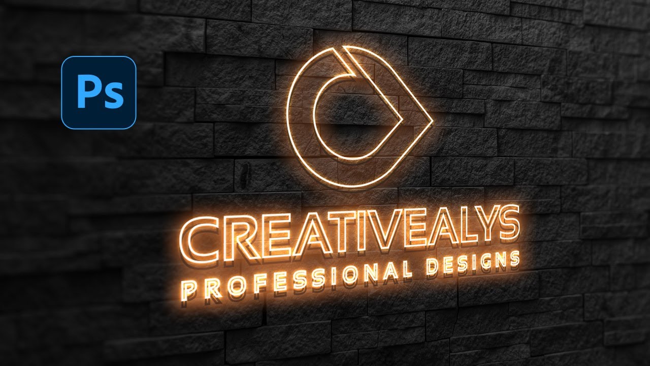 How to Make a Wall NEON-STYLE LOGO Mockup in Photoshop