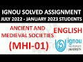 MHI 01 ENGLISH ANCIENT AND MEDIEVAL SOCIETIES IGNOU SOLVED ASSIGNMENT 2022 2023 JULY 22 JAN 23