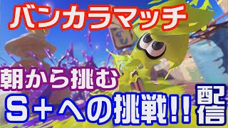 現在Sランク!!朝からS＋目指しわかばシューターでバンカラマッチでぬりぬりする配信【スプラトゥーン３】