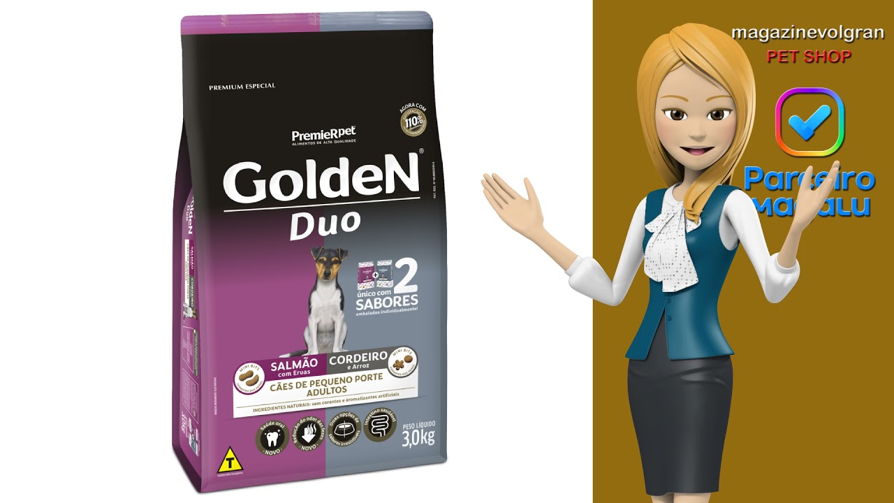 Ração Golden Formula Duo Cães Adultos Peq. Porte Salmão com Ervas & Cordeiro E Arroz
