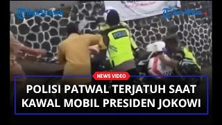 Download lagu Momen Polisi Patwal Terjatuh saat Kawal Mobil Presiden Jokowi, Tampak Tak Biasa Kuasai Moge mp3