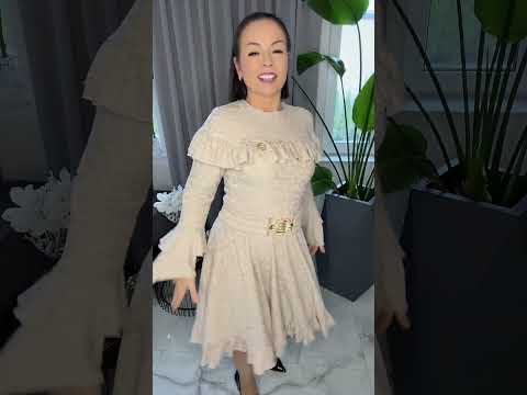 Sukienka beżowa Lola Bianka dzianinowa – miniatura 2 z 10