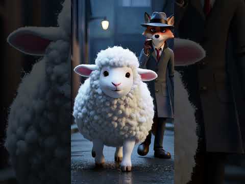 The Case of the White Fleece  | Noir Mystery Short Film | Cute Sheep Chase!#shorts #cute #cotton
