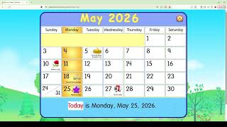 Starfall Daily Calendar - May 25. 2026