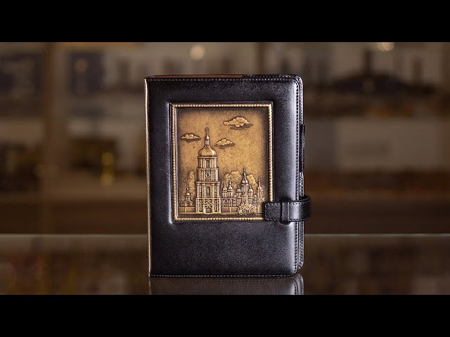 Вiдео Ежедневник кожаный "Софийский собор" винный