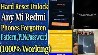 How To Unlock Mi Redmi 4 Forgotten Pattern /PIN/Password On Xiaomi Redmi All Models (1000% Working)