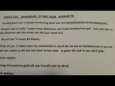 SKEPPENDE KUNSTE GRAAD 9: 25 Mei 2020 - periode 4 (25094)