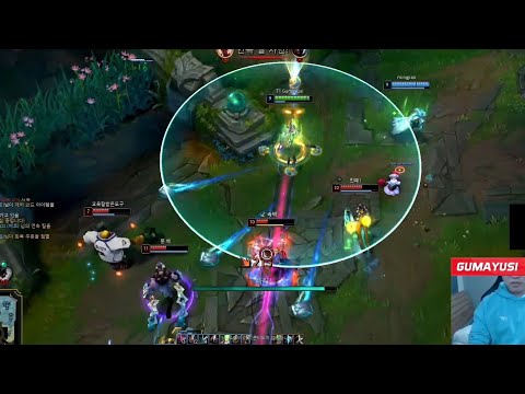 T1 Gumayusi Jinx Kiting (Quadrakill)
