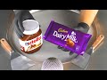 Nutella Cadbury Dairy Milk Chocolate Ice Cream Rolls Fast Rough ASMR Dessert Recipe Sweet Food