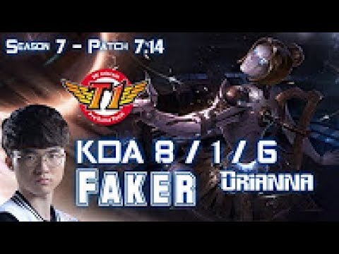 SKT T1 Faker ORIANNA vs LUCIAN Mid - Patch 7.14 KOREA Ranked