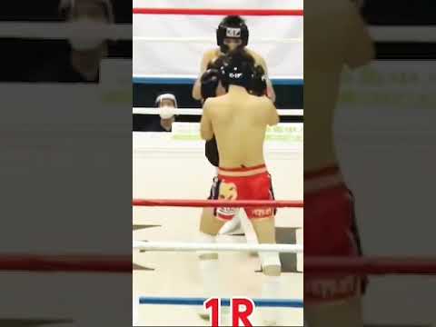 ローブロー取られたけど、会心の三日月蹴り　Liongym キックボクシング北九州