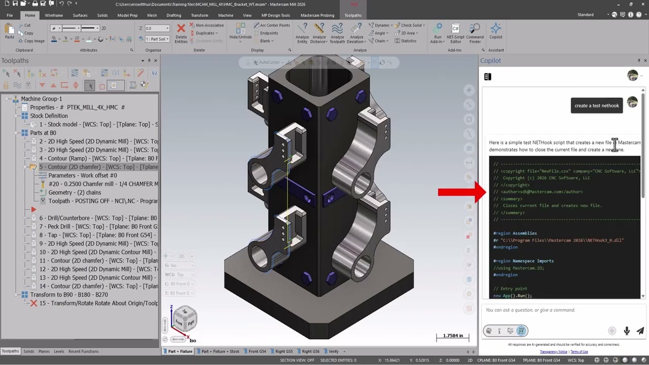 Mastercam 2026.R2 Copilot Enhancements