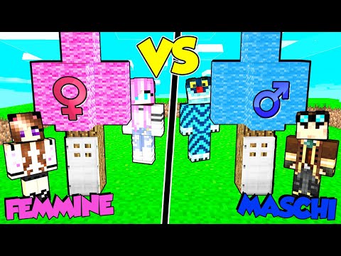 CASA SULL'ALBERO MASCHI CONTRO FEMMINE SU MINECRAFT!!