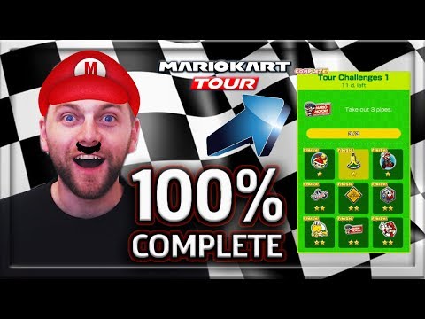 HOW TO TAKE OUT 3 PIPES?!? 100% COMPLETE TOUR CHALLENGES 1🏎️💨 -MARIO KART TOUR