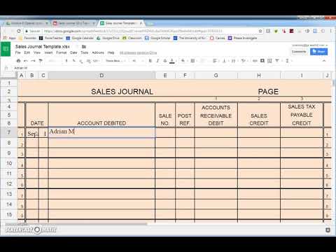 Part of a video titled Recording Transactions into a Sales Journal - YouTube
