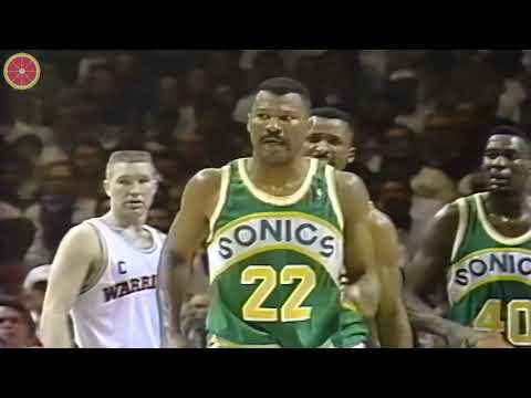 Throwback！NBA Playoffs WCFR 1992 SuperSonics VS Warriors G1 FHD