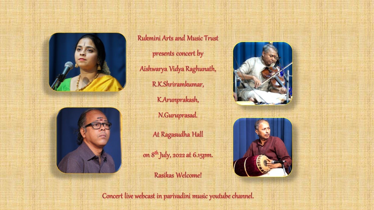 Concert by Vidushi Aishwarya Vidhya Raghunath for Rukmini Arts and Music Trust