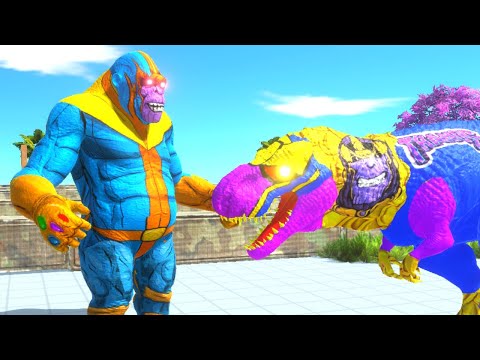 THANOS T REX vs THANOS GORO THE GIANT SPEED RUN - Animal Revolt Battle Simulator