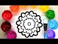 Coloring beautiful Flower with Painting, Learn to Color with Paint for Kids