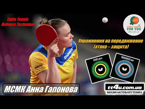 МСМК Анна Гапонова I упражнение на передвижение в защите I Anna Gaponova defensive exercises  in TT