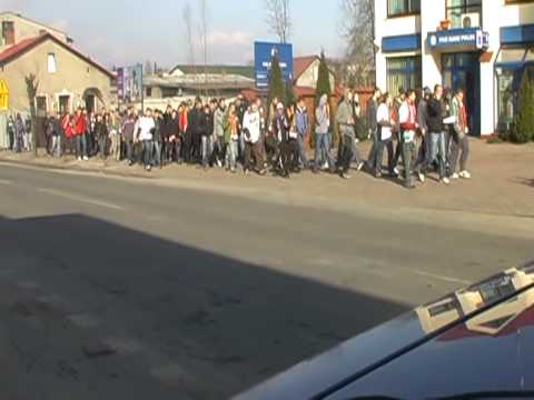 Marsz kibiców Przeboju Wolbrom na mecz 14. III. 2009