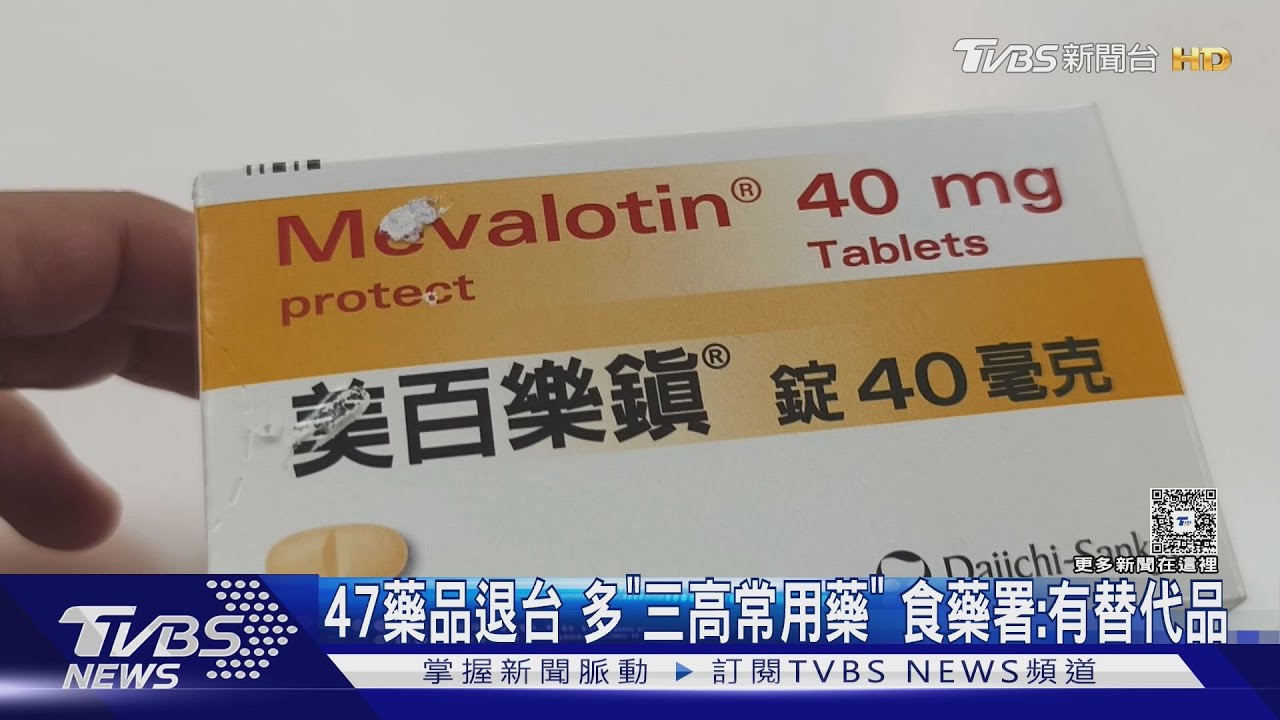 47藥品退台 多「三高常用藥」 食藥署:有替代品