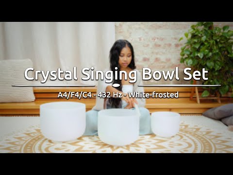 3-piece Crystal Singing Bowl Set, A4 / F4 / C4, 432 Hz, CSBSETAFC, Meinl Sonic Energy