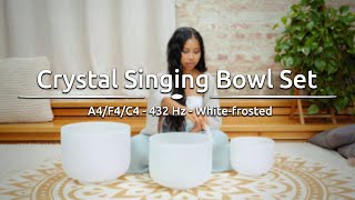 3-piece Crystal Singing Bowl Set, A4 / F4 / C4, 432 Hz, CSBSETAFC, Meinl Sonic Energy