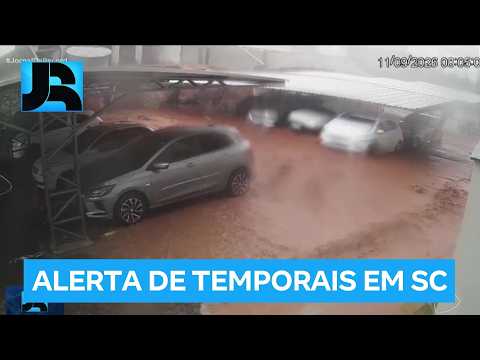 Estado de SC está em alerta para temporais, ventos fortes e granizo