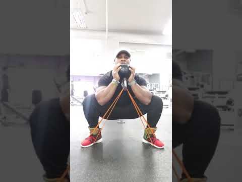 Banded kettlebell goblet squats