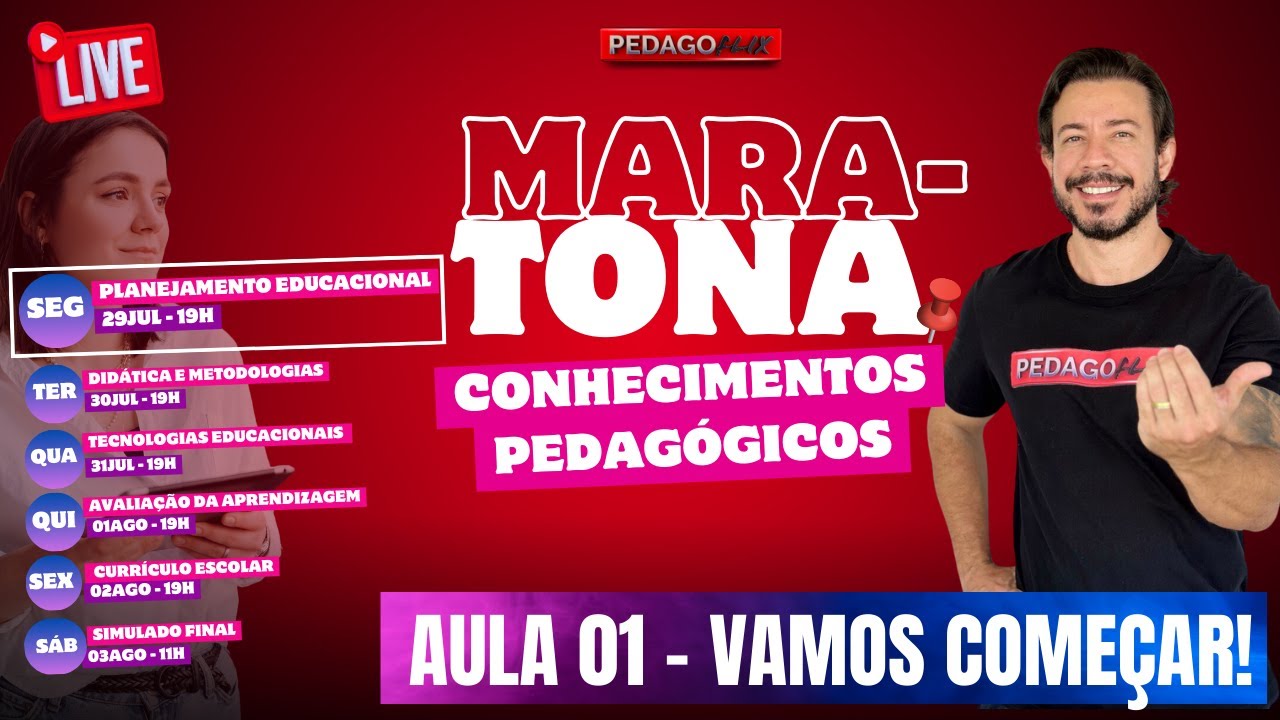 Maratona Pedagoflix de Conhecimentos Pedagógicos - Planejamento Educacional!